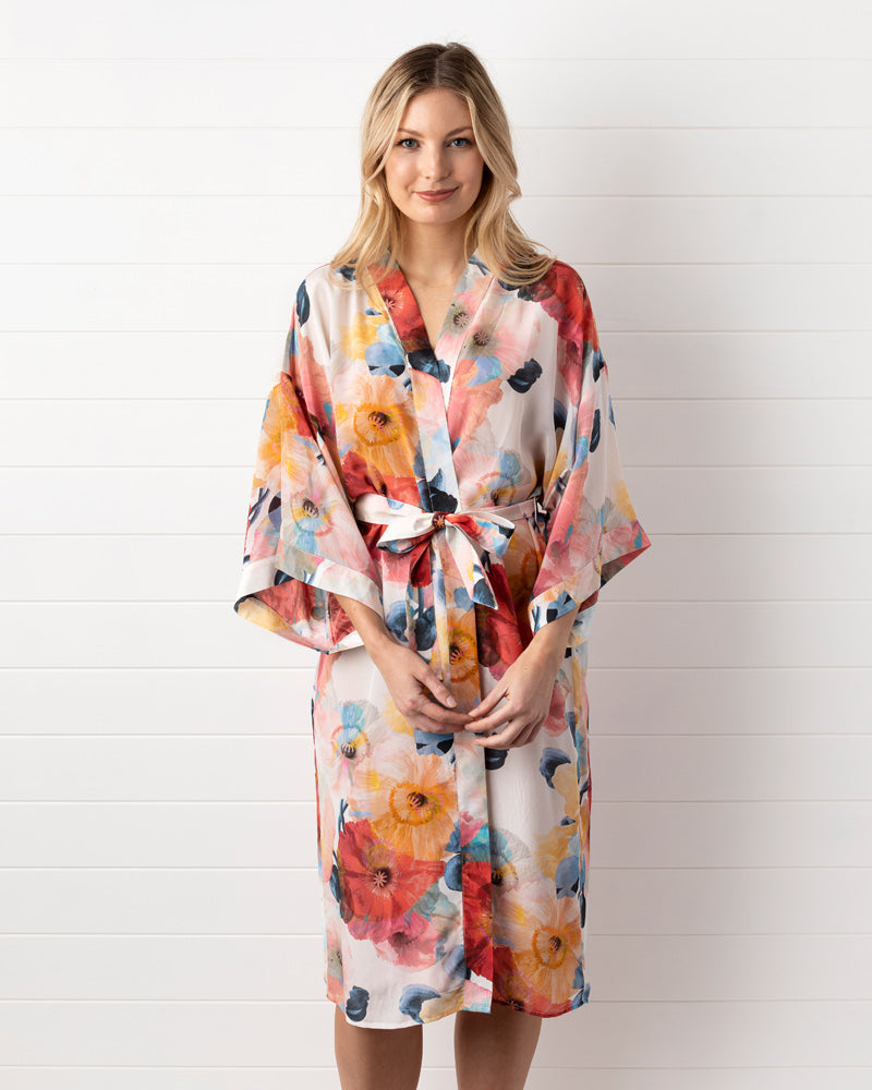 Poppy Silk Dressing Gown Squeak Poppy Silk Dressing Gown Squeak