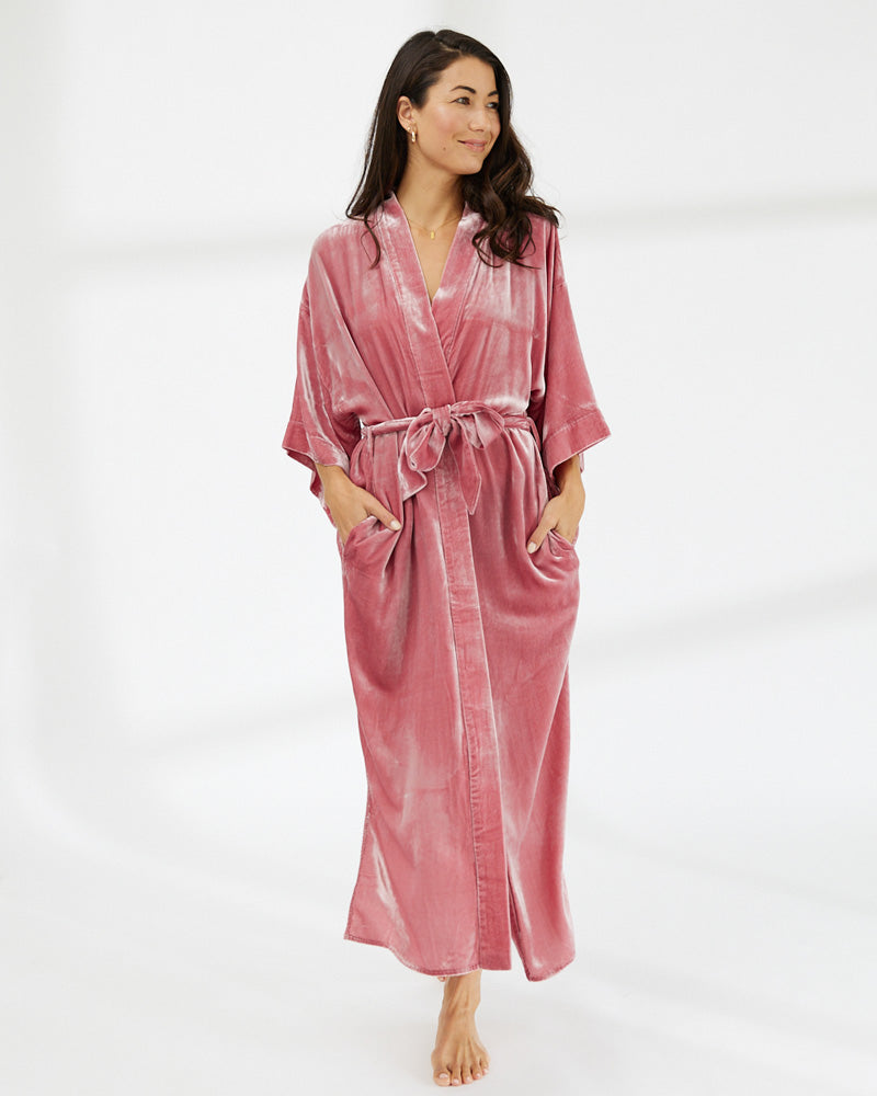 Musk Silk Velvet Kimono Robe
