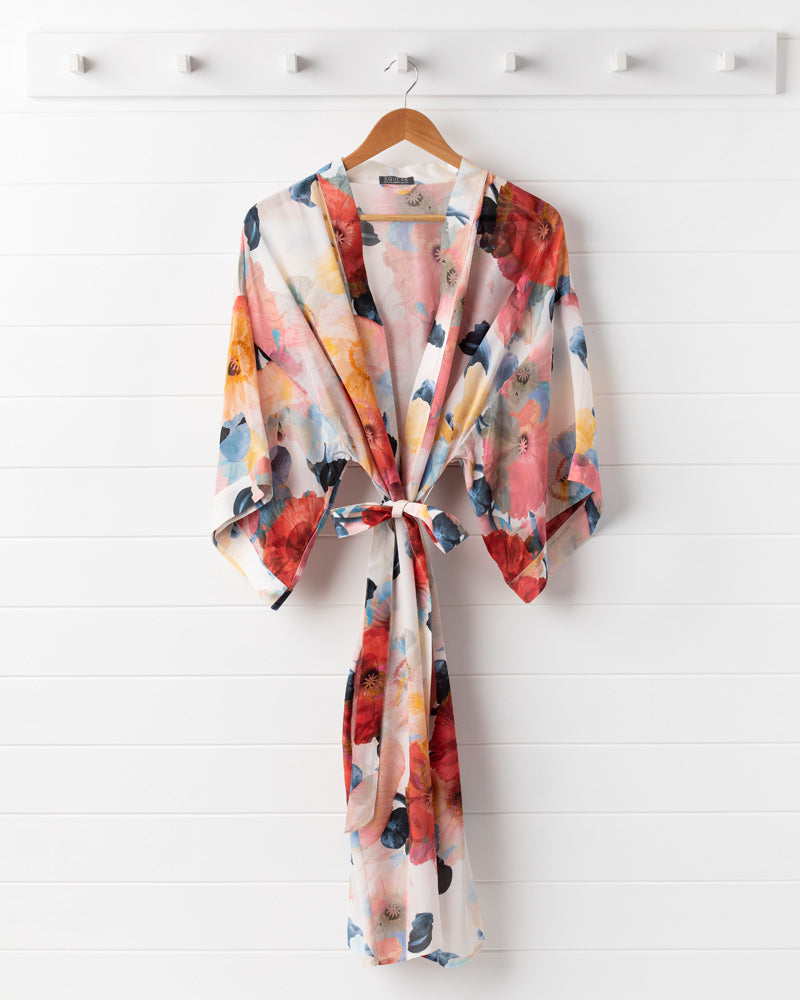 Poppy Silk Dressing Gown