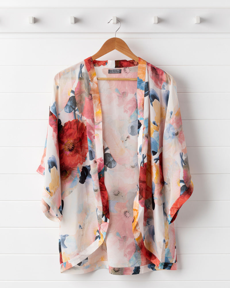 Poppy Silk Kimono