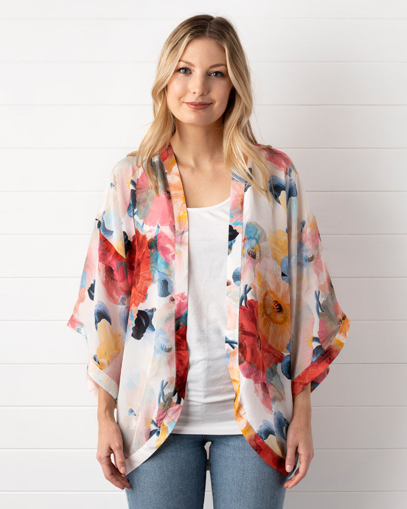Poppy Silk Kimono